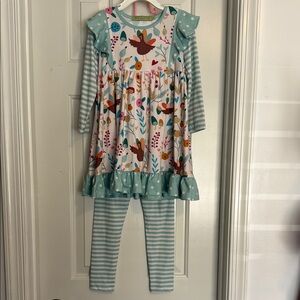Kids Floral and Striped Matching Set